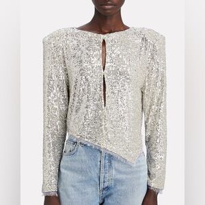 NONCHALANT LABEL, Asymmetrical Sequin Top Size M